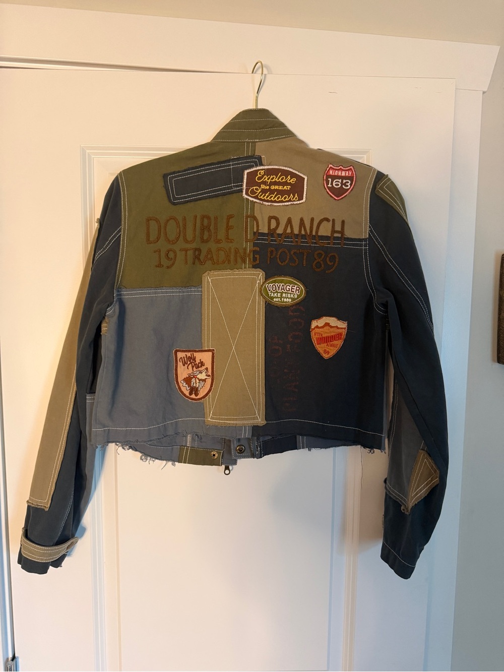 Double D Ranch Patchwork Cropped Jacket - Size Small - Picture 4 of 7